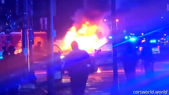 100 Individuals Assault Police Vehicles as Street Takeover Escalates Uncontrollably | Carscoops